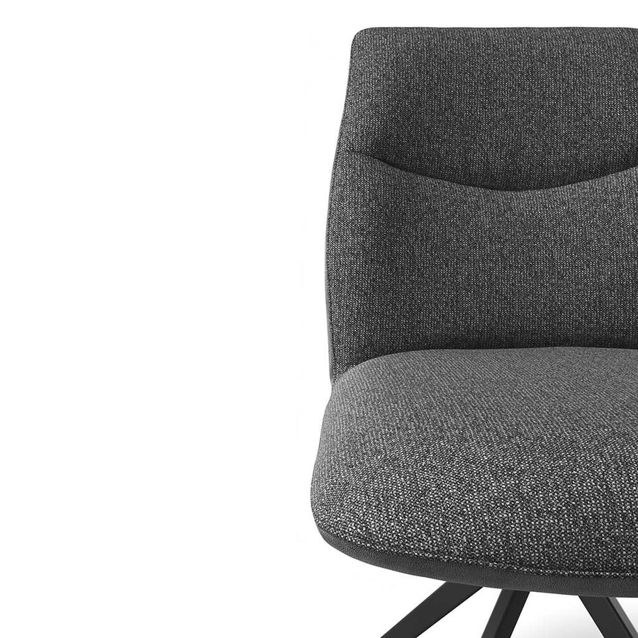 Dining Chair Ferrara Armless - Dark Grey Bull 67 Fabric & Black Swivel Base - 46 x 63 x 84.5 cm