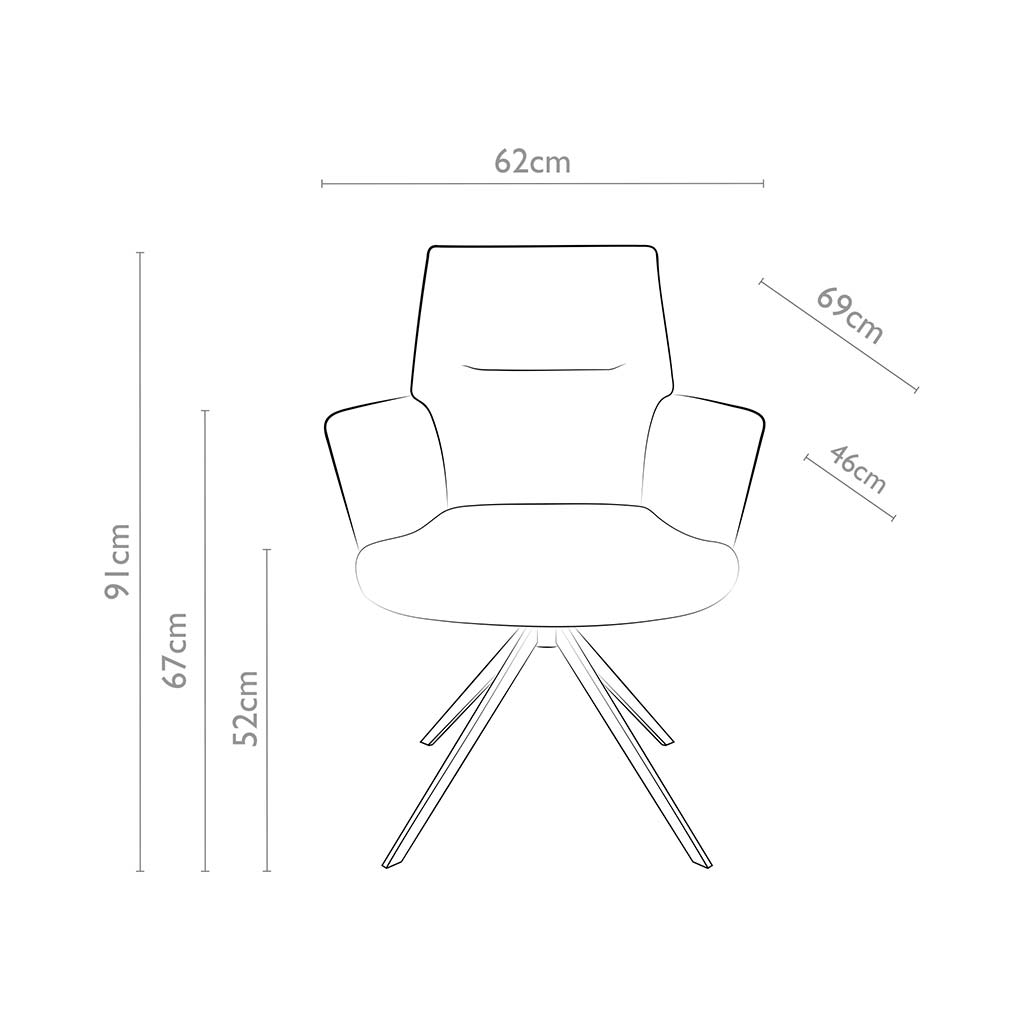 Chaise à manger Flavia - Garde 05 Tissu beige & Espresso Base pivotante - 62 x 69 x 91 cm