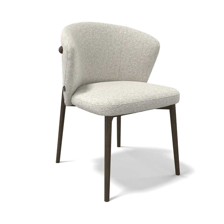 Chaise à manger Harmony - Tissu Ascot Pearl & Cadre en bois foncé - 60 x 58 x 81 cm
