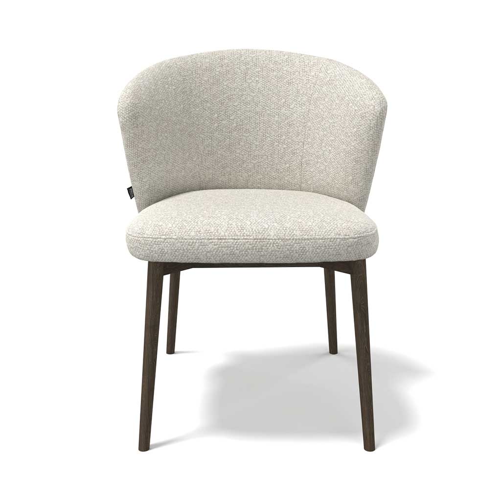 Chaise à manger Harmony - Tissu Ascot Pearl & Cadre en bois foncé - 60 x 58 x 81 cm