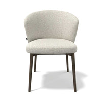 Dining Chair Harmony - Ascot Pearl Fabric & Dark Wood Frame - 60 x 58 x 81 cm