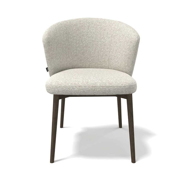 Chaise à manger Harmony - Tissu Ascot Pearl & Cadre en bois foncé - 60 x 58 x 81 cm