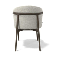 Dining Chair Harmony - Ascot Pearl Fabric & Dark Wood Frame - 60 x 58 x 81 cm