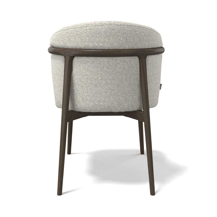 Chaise à manger Harmony - Tissu Ascot Pearl & Cadre en bois foncé - 60 x 58 x 81 cm