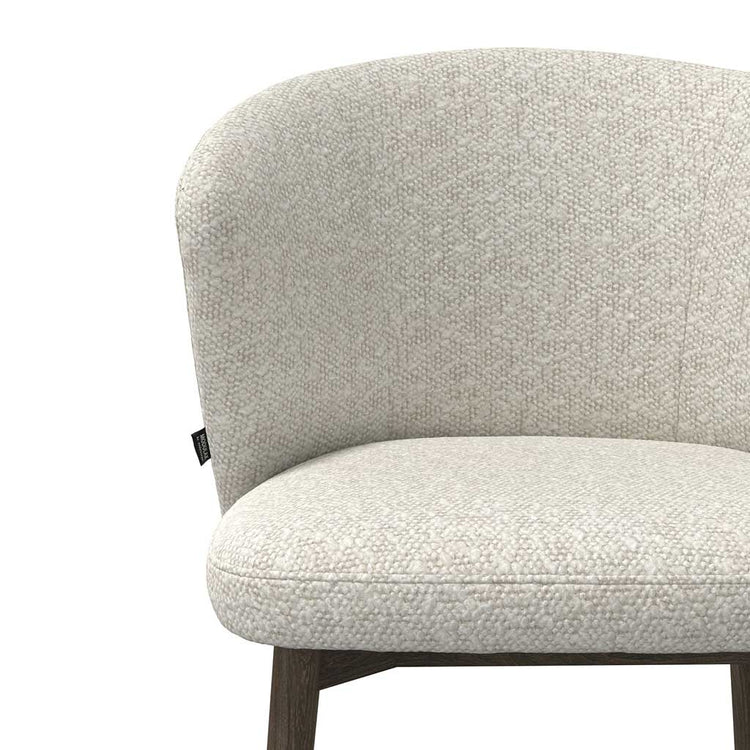 Chaise à manger Harmony - Tissu Ascot Pearl & Cadre en bois foncé - 60 x 58 x 81 cm