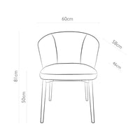Dining Chair Harmony - Cayenne 15 Fabric & Natural Wood Frame - 60 x 58 x 81 cm