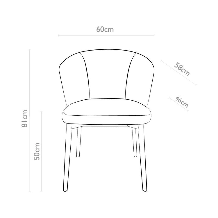 Chaise à manger Harmonie - Oasis 01 Tissu & Cadre en bois naturel - 60 x 58 x 81 cm