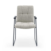Lausanne Dining Chair - Sneak 01 Fabric - Black Metal Frame - Armrests - 56.5 x 65 x 88.5 cm
