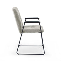 Lausanne Dining Chair - Sneak 01 Fabric - Black Metal Frame - Armrests - 56.5 x 65 x 88.5 cm