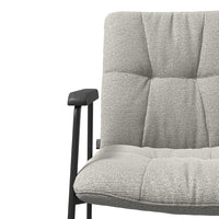 Lausanne Dining Chair - Sneak 01 Fabric - Black Metal Frame - Armrests - 56.5 x 65 x 88.5 cm