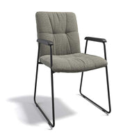 Lausanne Dining Chair - Sneak 10 Fabric - Black Metal Frame - Armrests - 56.5 x 65 x 88.5 cm