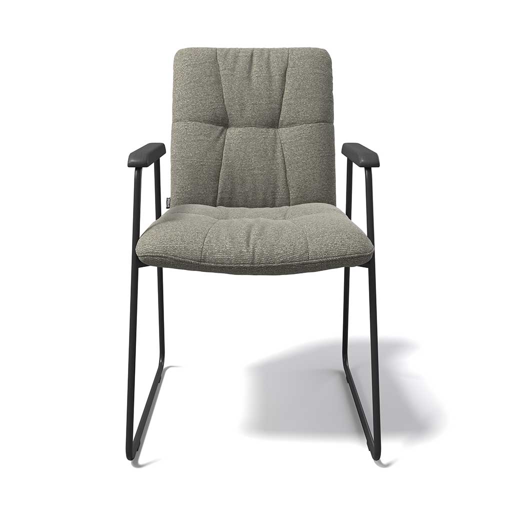 Lausanne Dining Chair - Sneak 10 Fabric - Black Metal Frame - Armrests - 56.5 x 65 x 88.5 cm
