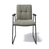 Lausanne Dining Chair - Sneak 10 Fabric - Black Metal Frame - Armrests - 56.5 x 65 x 88.5 cm