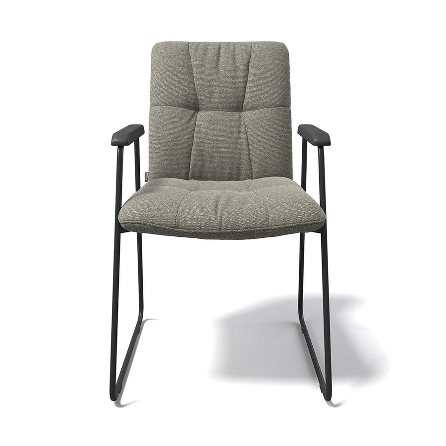 Lausanne Dining Chair - Sneak 10 Fabric - Black Metal Frame - Armrests - 56.5 x 65 x 88.5 cm