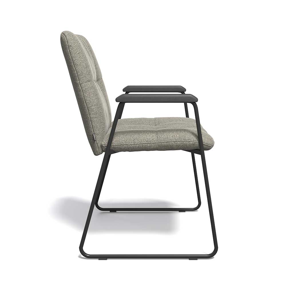 Lausanne Dining Chair - Sneak 10 Fabric - Black Metal Frame - Armrests - 56.5 x 65 x 88.5 cm