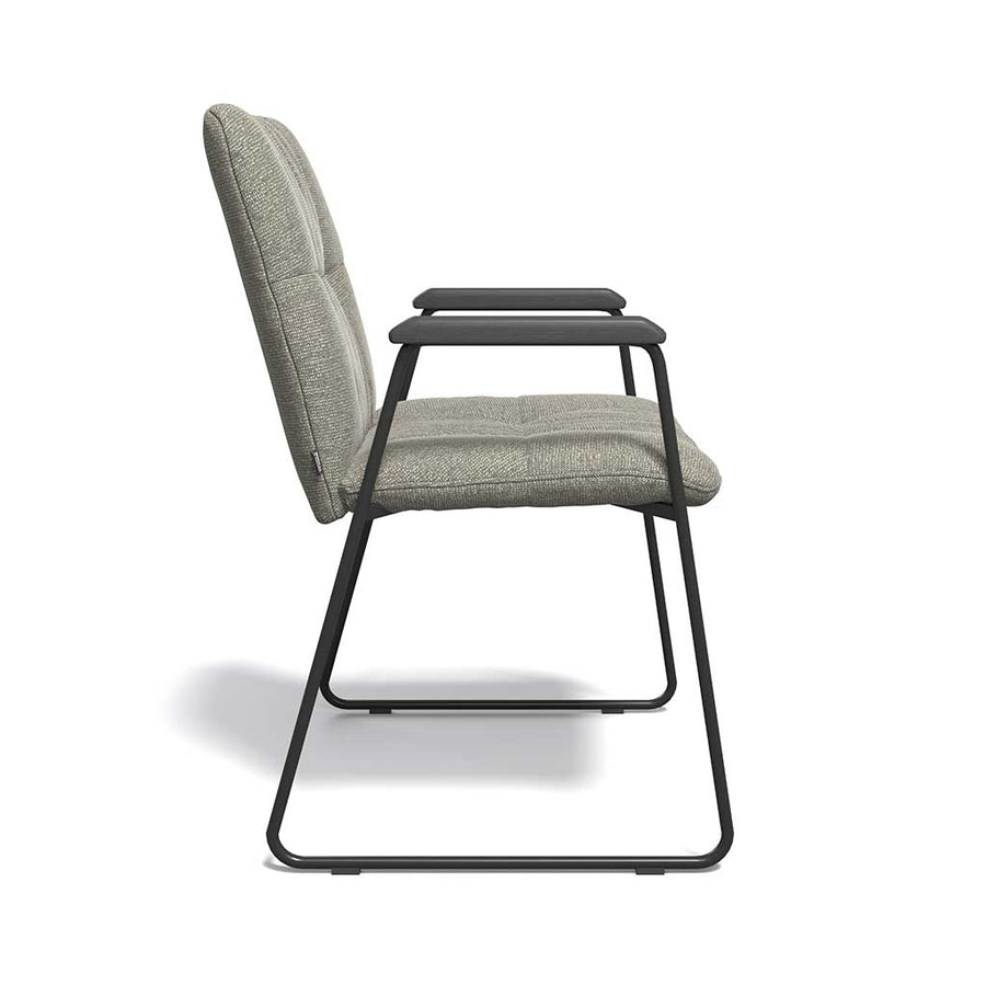 Lausanne Dining Chair - Sneak 10 Fabric - Black Metal Frame - Armrests - 56.5 x 65 x 88.5 cm