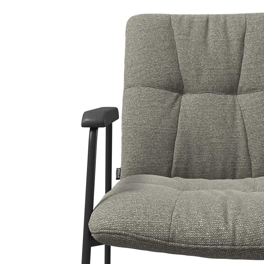 Lausanne Dining Chair - Sneak 10 Fabric - Black Metal Frame - Armrests - 56.5 x 65 x 88.5 cm