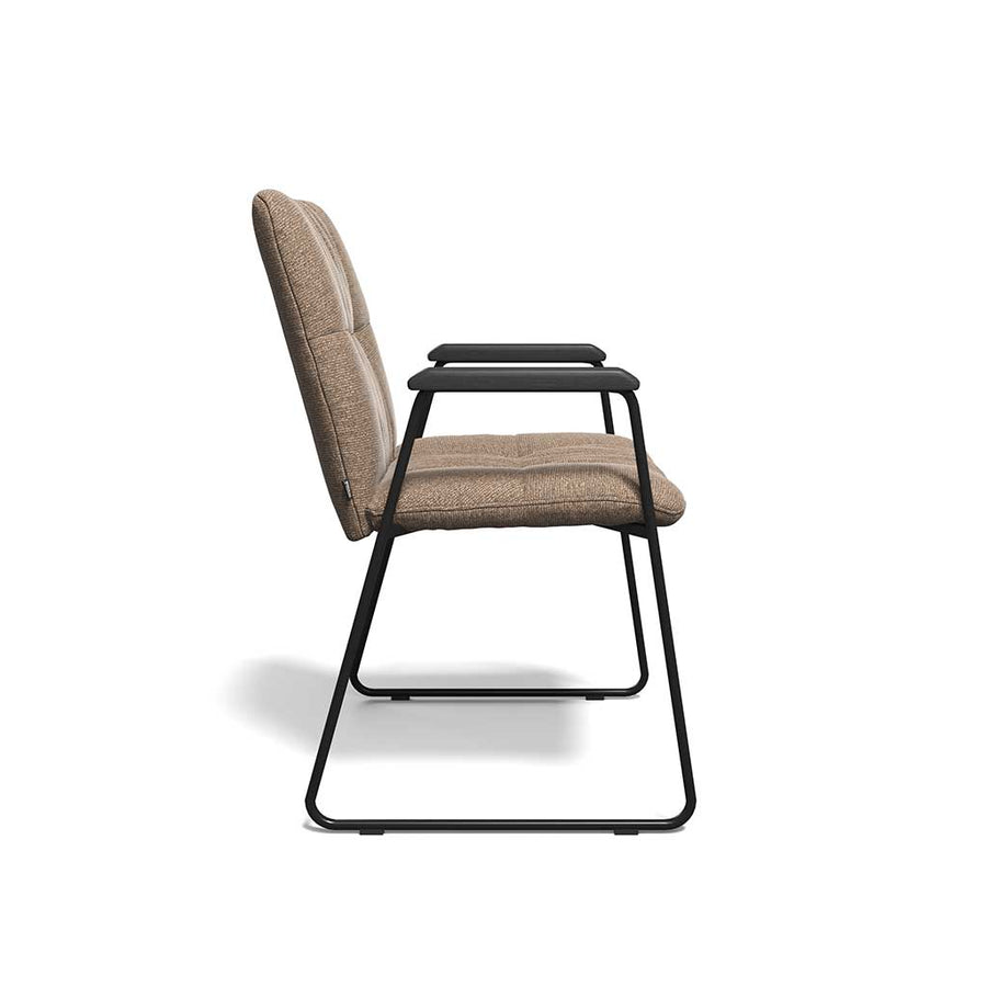 Lausanne Dining Chair - Sneak 16 Fabric - Black Metal Frame - Armrests - 56.5 x 65 x 88.5 cm