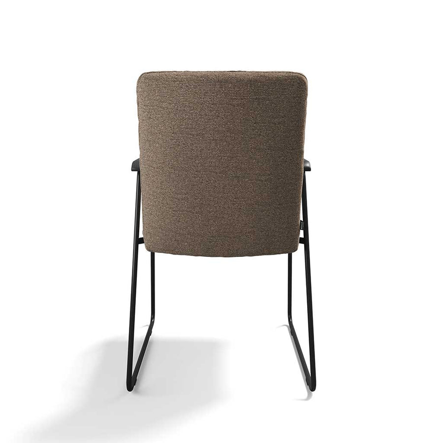 Lausanne Dining Chair - Sneak 16 Fabric - Black Metal Frame - Armrests - 56.5 x 65 x 88.5 cm