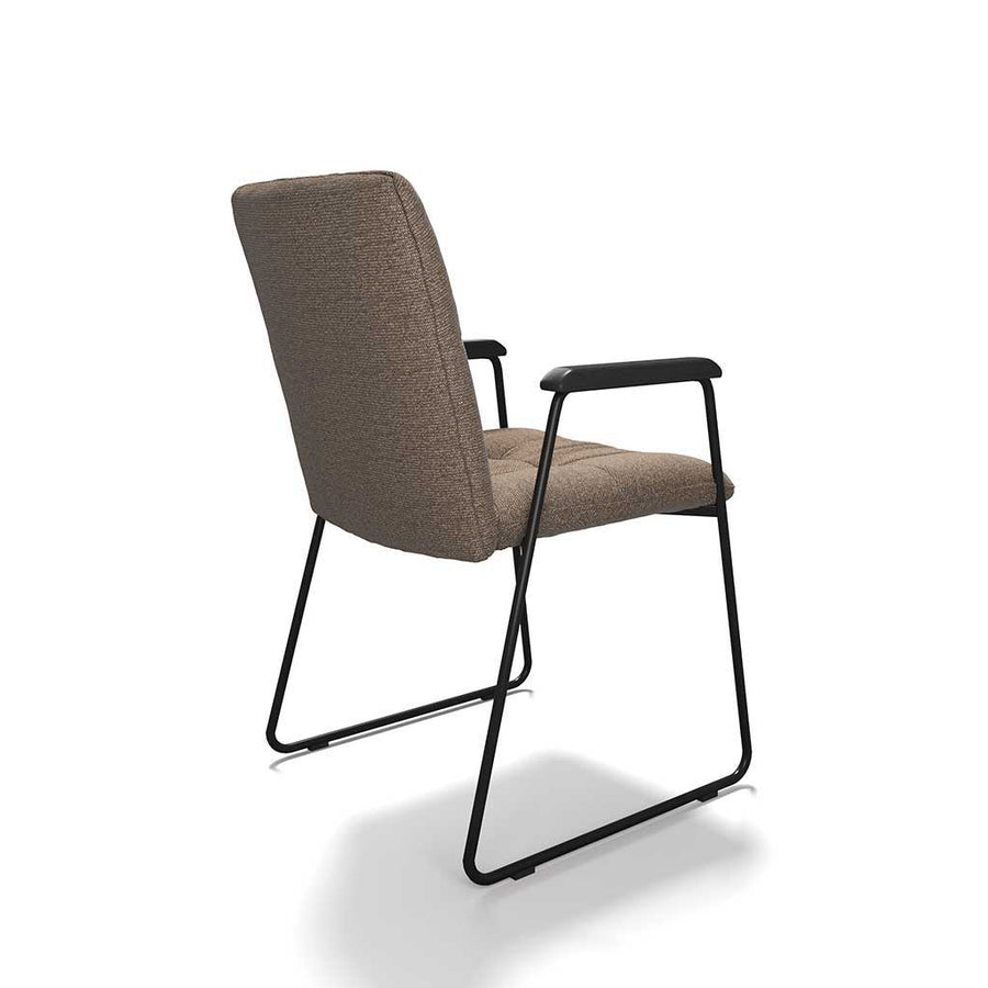 Lausanne Dining Chair - Sneak 16 Fabric - Black Metal Frame - Armrests - 56.5 x 65 x 88.5 cm