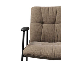 Lausanne Dining Chair - Sneak 16 Fabric - Black Metal Frame - Armrests - 56.5 x 65 x 88.5 cm