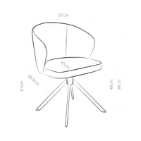 Lazio Dining Chair - Oasis 01 Fabric - Black Swivel Base - Upholstered Dining Chair - 57 x 58.5 x 81 cm