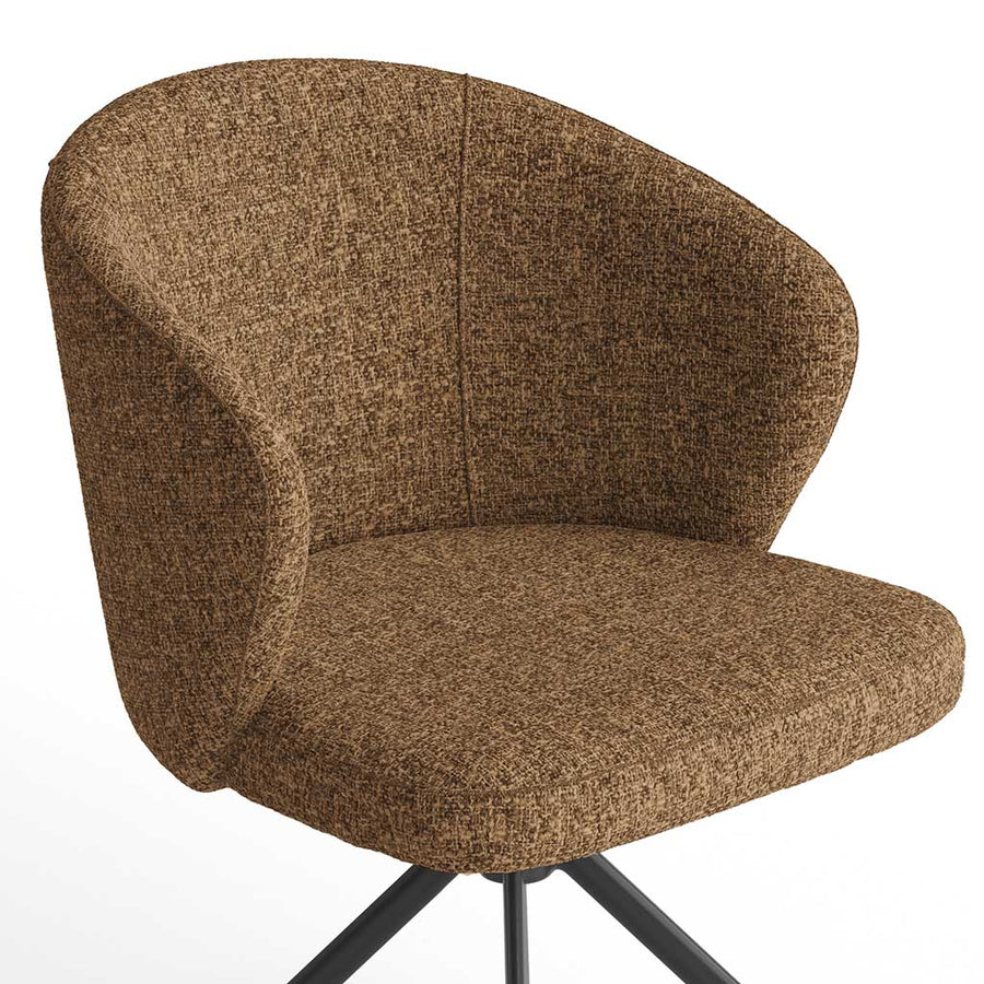 Lazio Dining Chair - Oasis 16 Fabric - Black Swivel Base - Upholstered Dining Chair - 57 x 58.5 x 81 cm