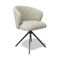 Lecce Dining Chair - Be Fine 120 Fabric - Black Swivel Base - Upholstered Dining Chair - 58 x 59 x 80 cm