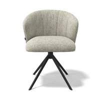 Lecce Dining Chair - Be Fine 120 Fabric - Black Swivel Base - Upholstered Dining Chair - 58 x 59 x 80 cm