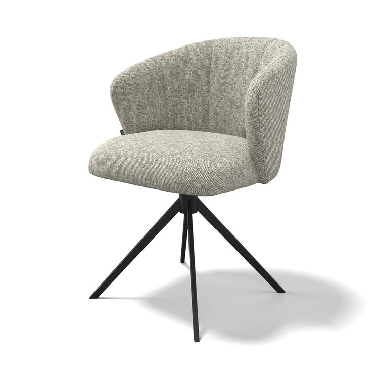 Chaise à manger Lecce - Tissu Be Fine 120 - Base pivotante noire - Chaise à manger rembourrée - 58 x 59 x 80 cm