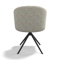 Lecce Dining Chair - Be Fine 120 Fabric - Black Swivel Base - Upholstered Dining Chair - 58 x 59 x 80 cm
