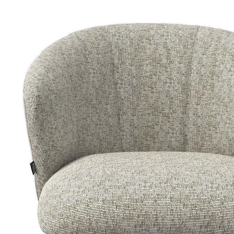 Chaise à manger Lecce - Tissu Be Fine 120 - Base pivotante noire - Chaise à manger rembourrée - 58 x 59 x 80 cm