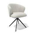 Lecce Dining Chair - Light Beige Oasis 01 Fabric - Black Swivel Base - 58 x 59 x 80 cm