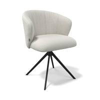 Lecce Dining Chair - Light Beige Oasis 01 Fabric - Black Swivel Base - 58 x 59 x 80 cm