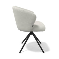Lecce Dining Chair - Light Beige Oasis 01 Fabric - Black Swivel Base - 58 x 59 x 80 cm