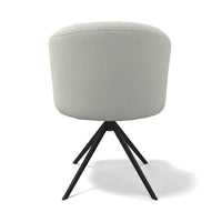 Lecce Dining Chair - Light Beige Oasis 01 Fabric - Black Swivel Base - 58 x 59 x 80 cm