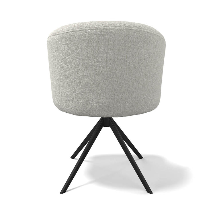Chaise Lecce - Oasis beige léger 01 Tissu - Base pivotante noire - 58 x 59 x 80 cm