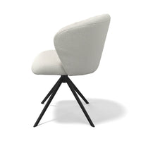 Lecce Dining Chair - Light Beige Oasis 01 Fabric - Black Swivel Base - 58 x 59 x 80 cm
