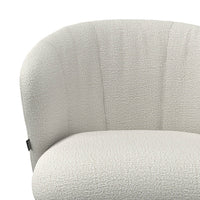Lecce Dining Chair - Light Beige Oasis 01 Fabric - Black Swivel Base - 58 x 59 x 80 cm