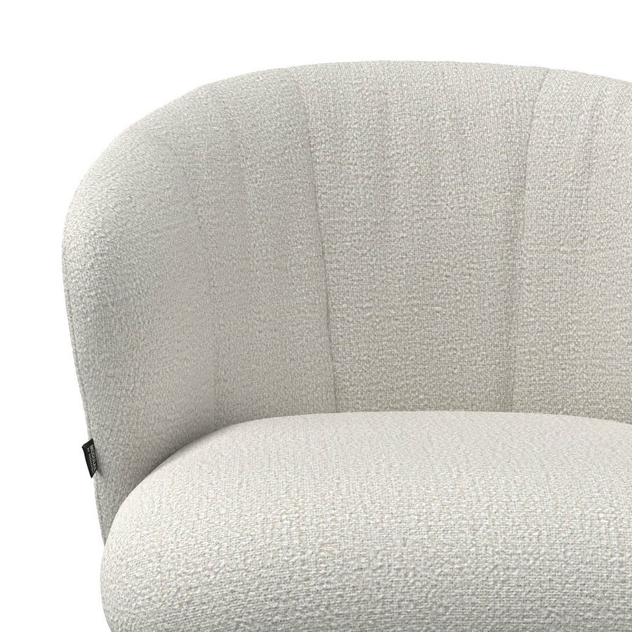 Lecce Dining Chair - Light Beige Oasis 01 Fabric - Black Swivel Base - 58 x 59 x 80 cm