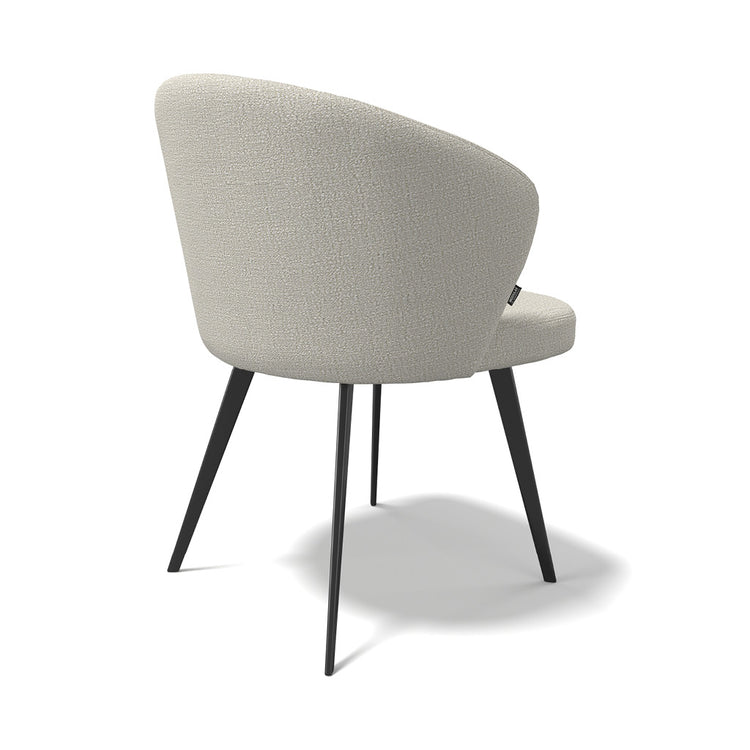 Lisette Dining Chair - Light Beige Oasis 01 Fabric - Black Metal Legs - 57 x 58 x 82 cm
