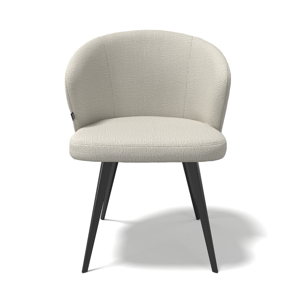 Lisette Dining Chair - Light Beige Oasis 01 Fabric - Black Metal Legs - 57 x 58 x 82 cm