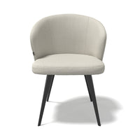 Lisette Dining Chair - Light Beige Oasis 01 Fabric - Black Metal Legs - 57 x 58 x 82 cm