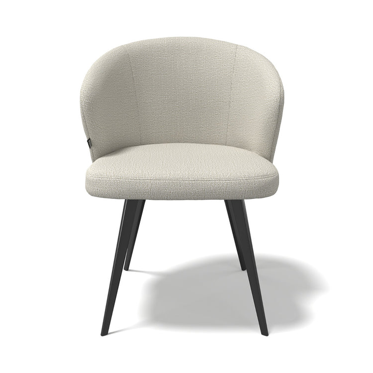 Lisette Dining Chair - Light Beige Oasis 01 Fabric - Black Metal Legs - 57 x 58 x 82 cm