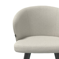 Lisette Dining Chair - Light Beige Oasis 01 Fabric - Black Metal Legs - 57 x 58 x 82 cm