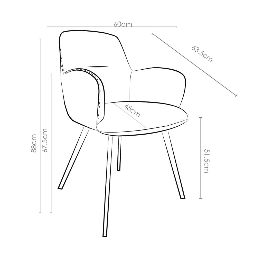 Mancini Dining Chair - Cream Oasis 01 Fabric - Black Metal Legs