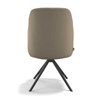 Marylin De Luxe Dining Chair - Taupe Leather B968 - Black Swivel Base
