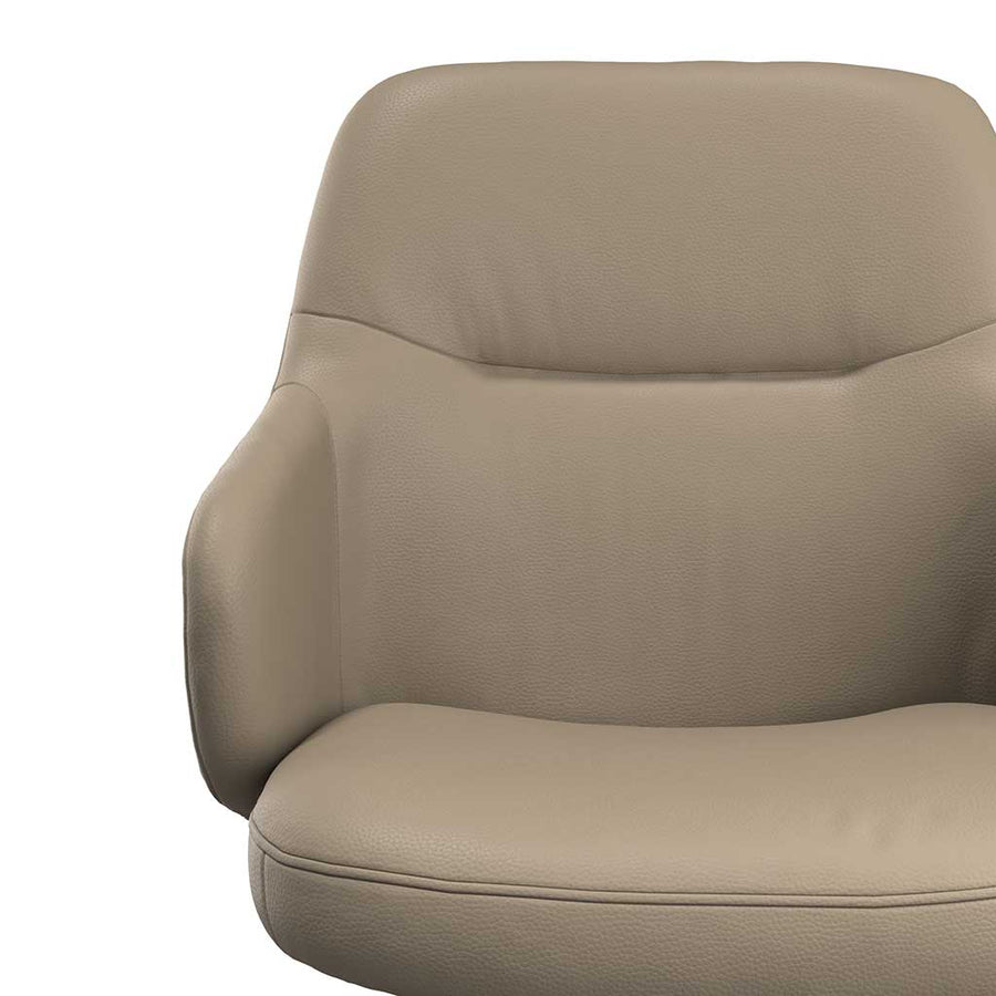 Marylin De Luxe Dining Chair - Taupe Leather B968 - Black Swivel Base