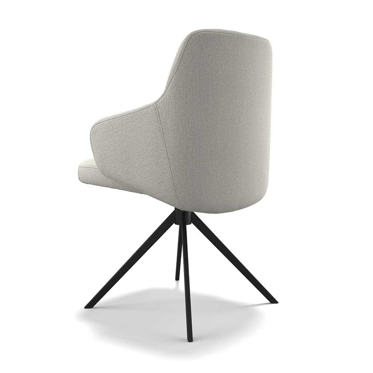 Marylin De Luxe eetstoel - Cream Sneak 110 Stof - Black Swivel Base