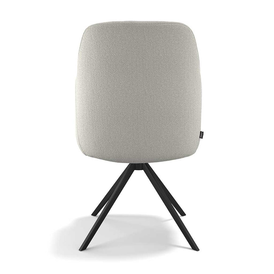 Marylin De Luxe Dining Chair - Cream Sneak 110 Fabric - Black Swivel Base